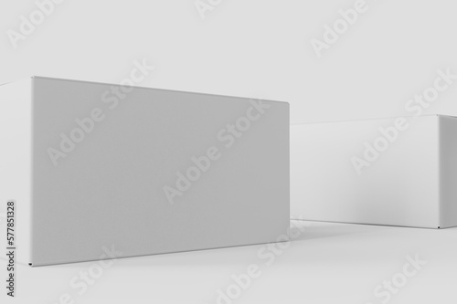 Blank packaging white cardboard box isolated on white background ready for packaging design