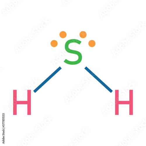Lewis structure of hydrogen sulfide (H2S).
