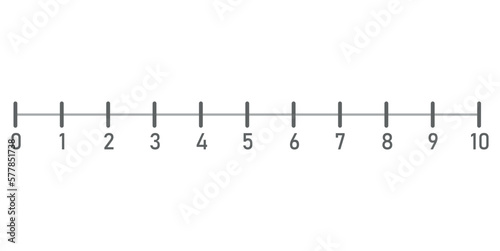Number line 1-10 for preschool kids. Counting numbers. Teaching resources.