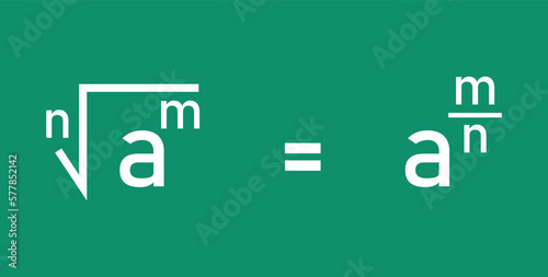 Radical form and exponential form in mathematics