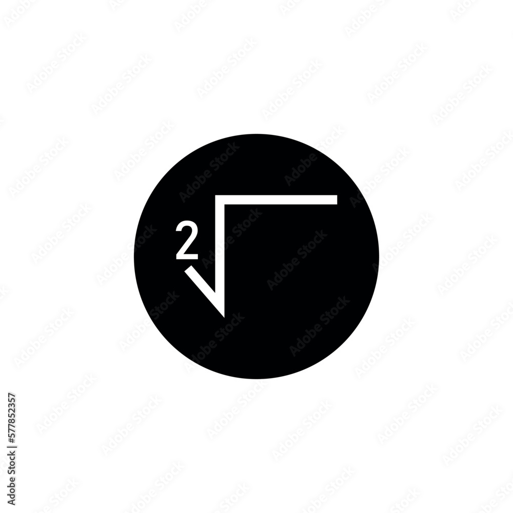 Square root or radical symbol in mathematics. Square root or radical symbol in mathematics.