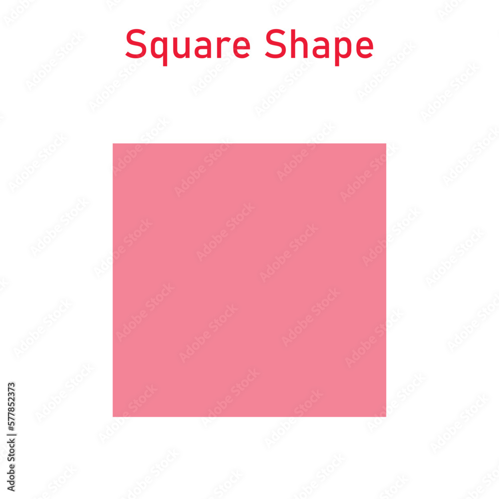 2D square shape in mathematics. Red square shape drawing for kids isolated on white background. 2D square shape in mathematics. Red square shape drawing for kids isolated on white background.