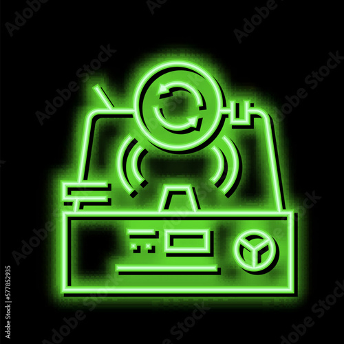 granulation pharmaceutical production neon glow icon illustration
