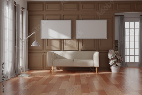 Photo frame mock up 3d rendering