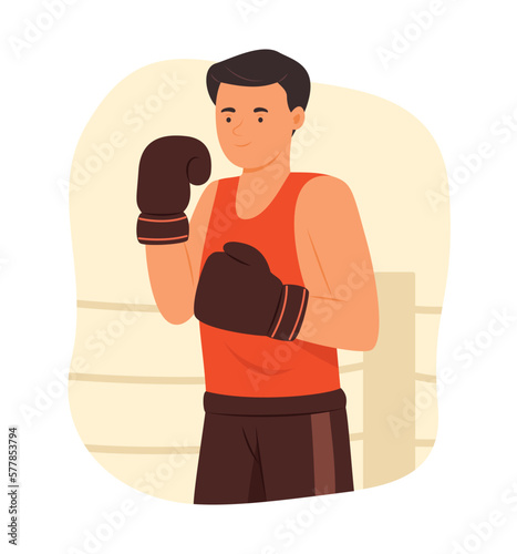 Handsome Boxer Athlete for Sport Concept Illustration