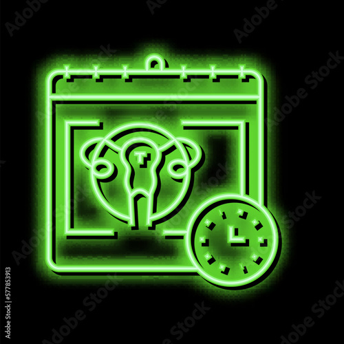 ovulation woman neon glow icon illustration
