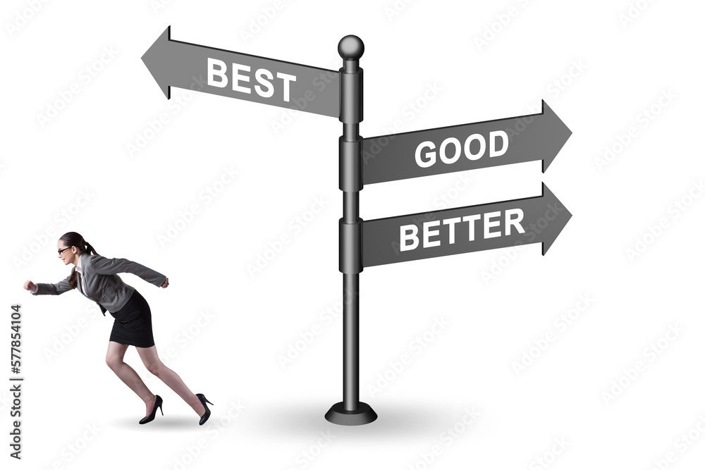 Crossroads concept with good better and best Crossroads concept with good better and best