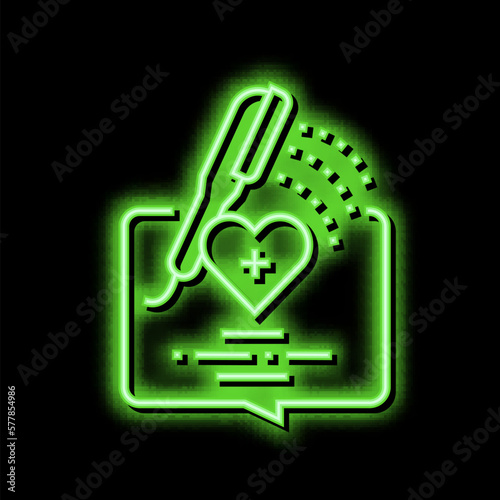 bathing homecare service neon glow icon illustration