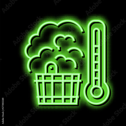 bath sauna mens leisure neon glow icon illustration