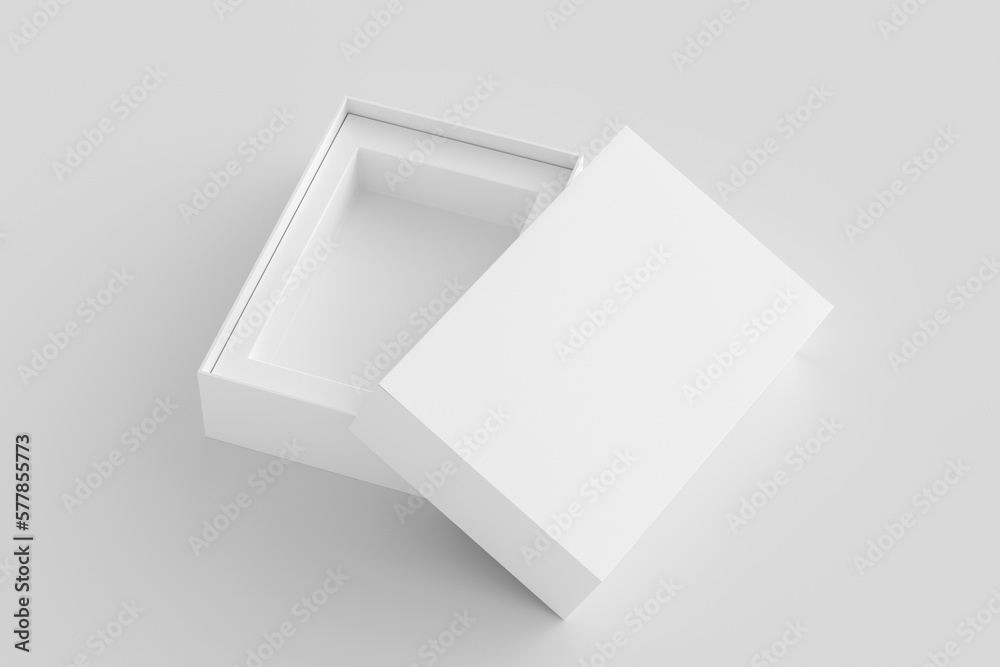 Open box packaging mockup on white background. Template for your design ...