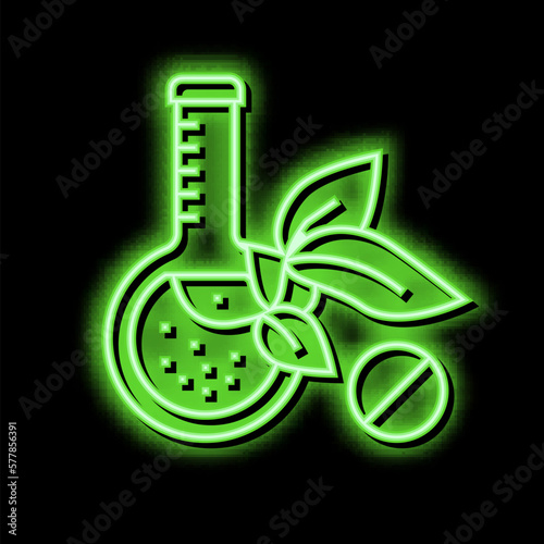 natural homeopathy liquid neon glow icon illustration