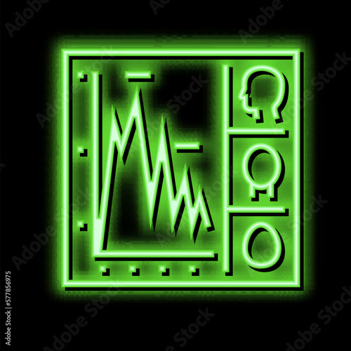 cadre with infographic radiology neon glow icon illustration