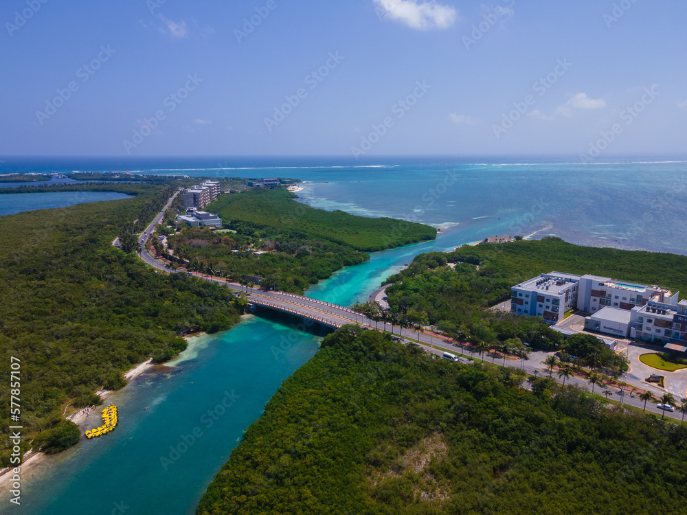 aerial view from Punta Nizuc, Cancun Hotel Zone, Mexico