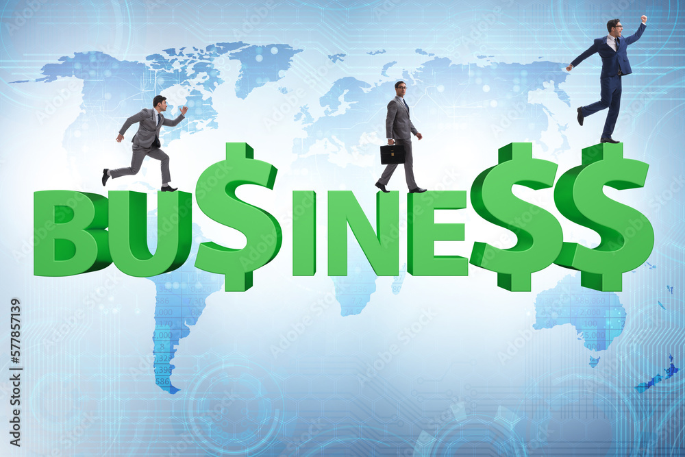 Business success concept with businessman Business success concept with businessman