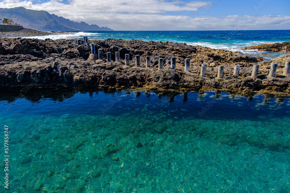 Natural pools Las Salinas de Agaete in Puerto de Las Nieves on Gran Canaria, Spain. Natural pools Las Salinas de Agaete in Puerto de Las Nieves on Gran Canaria, Spain.