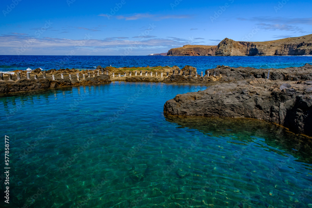 Natural pools Las Salinas de Agaete in Puerto de Las Nieves on Gran Canaria.