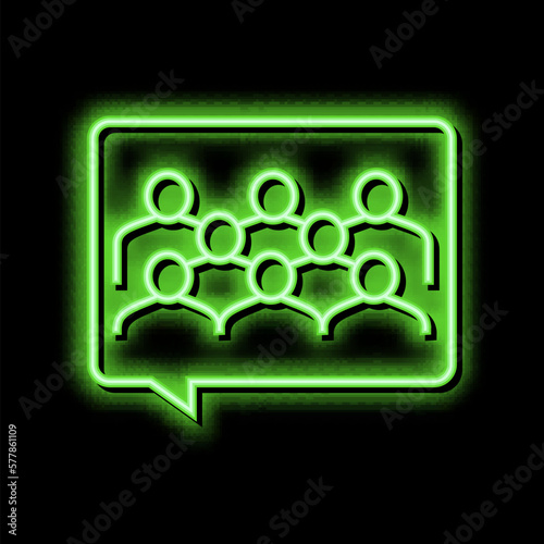 review of customer neon glow icon illustration