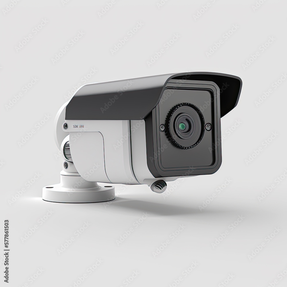 security camera isolated on white Generative AI security camera isolated on white Generative AI