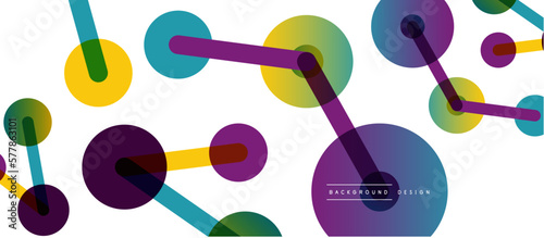 Abstract background. Round dots connected by lines. Trendy techno business template for wallpaper, banner, background or landing