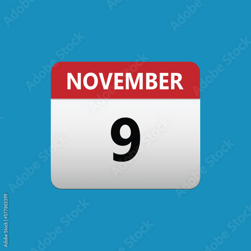 9th November calendar icon. November 9 calendar Date Month icon. Isolated on blue background Free Download 9th November calendar icon. November 9 calendar Date Month icon. Isolated on blue background - GFXLoad