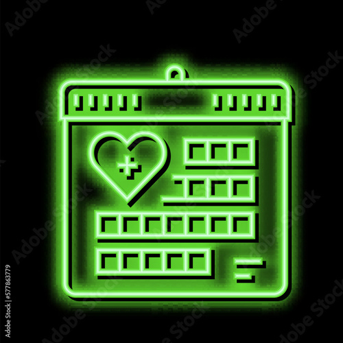 schedule homecare service neon glow icon illustration