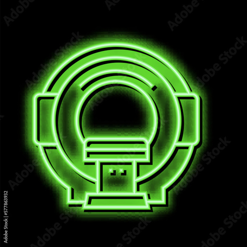 mri radiology equipment neon glow icon illustration