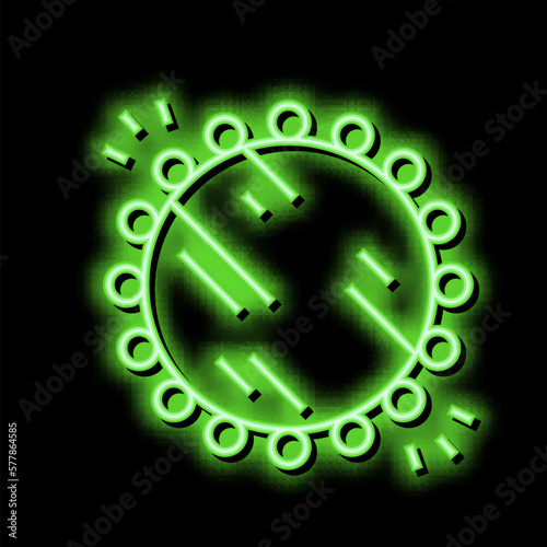 illuminated mirror with lamps neon glow icon illustration