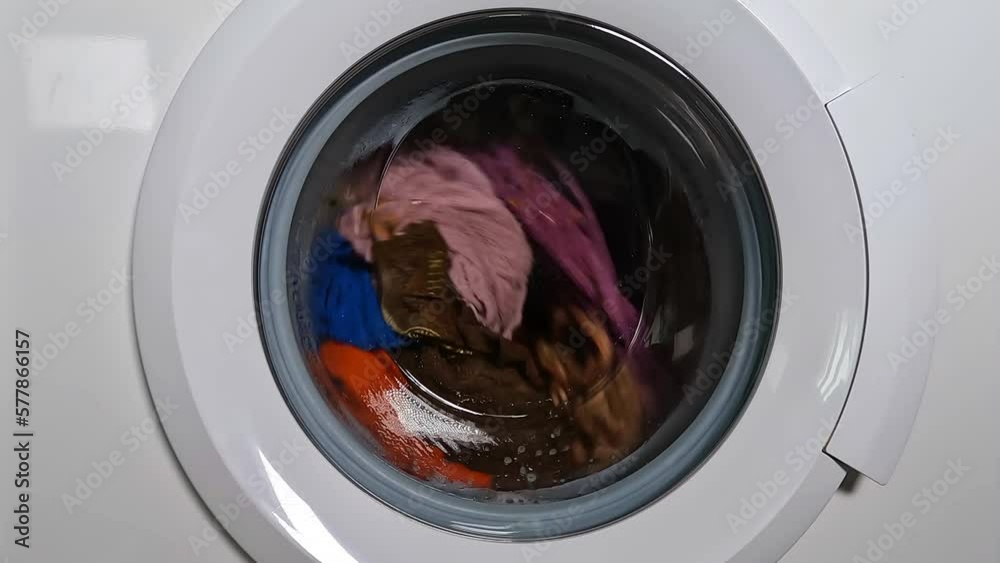 Washing machine in the process of working