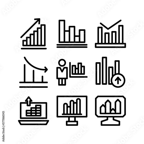 bar chart icon or logo isolated sign symbol vector illustration - high quality black style vector icons 