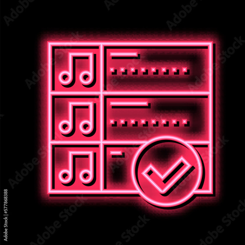 choosing radio music neon glow icon illustration