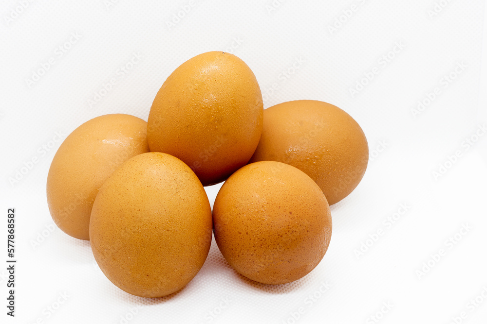 group of creole eggs, on white background group of creole eggs, on white background