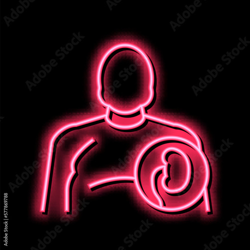 fat human kidneys neon glow icon illustration