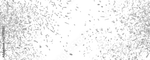 Multicolored monochrome confetti on isolated white background. Geometric holiday texture with glitters. Image for banners. Black and white illustration