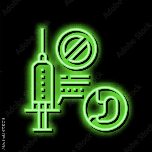 adverse reaction to anesthesia neon glow icon illustration