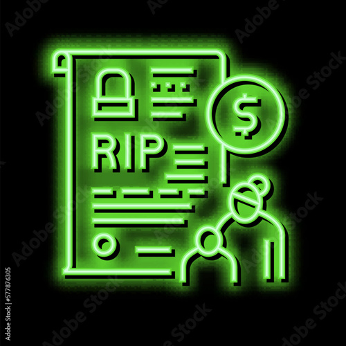 loss of breadwinner allowance neon glow icon illustration