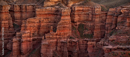 South-East Kazakhstan. Picturesque mountains in the area of the natural national Park "Charyn canyon". The height of the steep mountains of the canyon reaches 150-300 m.