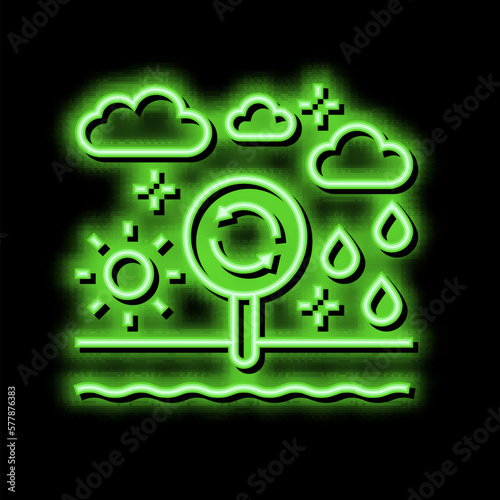 climatope system neon glow icon illustration