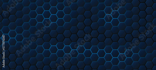 Abstract black blue red hexagon gaming background with modern luxury grid pattern retro vapor synthwave smoke fog, neon red light ray and triangle stripes line paper cut style	
