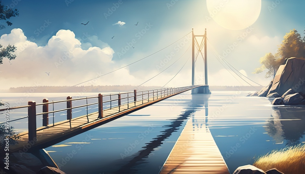 Obraz premium sunset over the sea. generative AI