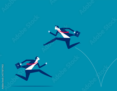 Experienced business person. Business success vector illustration concept