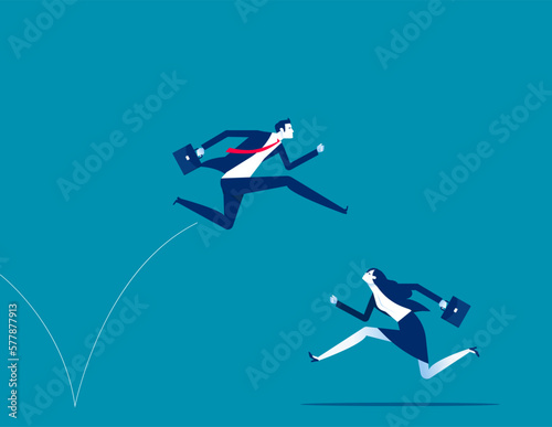 Experienced business person. Business success vector illustration concept