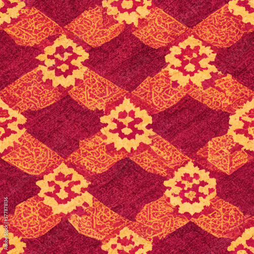 traditional thai silk fabric seamless pattern, generative ai