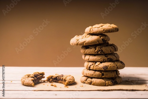 Foto chocolate chip cookies on table