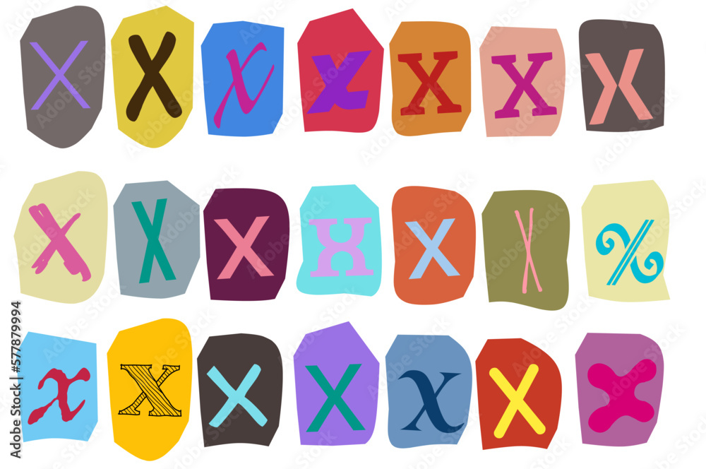 Alphabet x - Ransom note Animation paper cut on green screen Alphabet x - Ransom note Animation paper cut on green screen