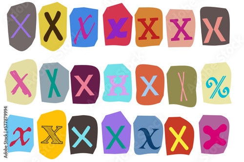 Alphabet x - Ransom note Animation paper cut on green screen