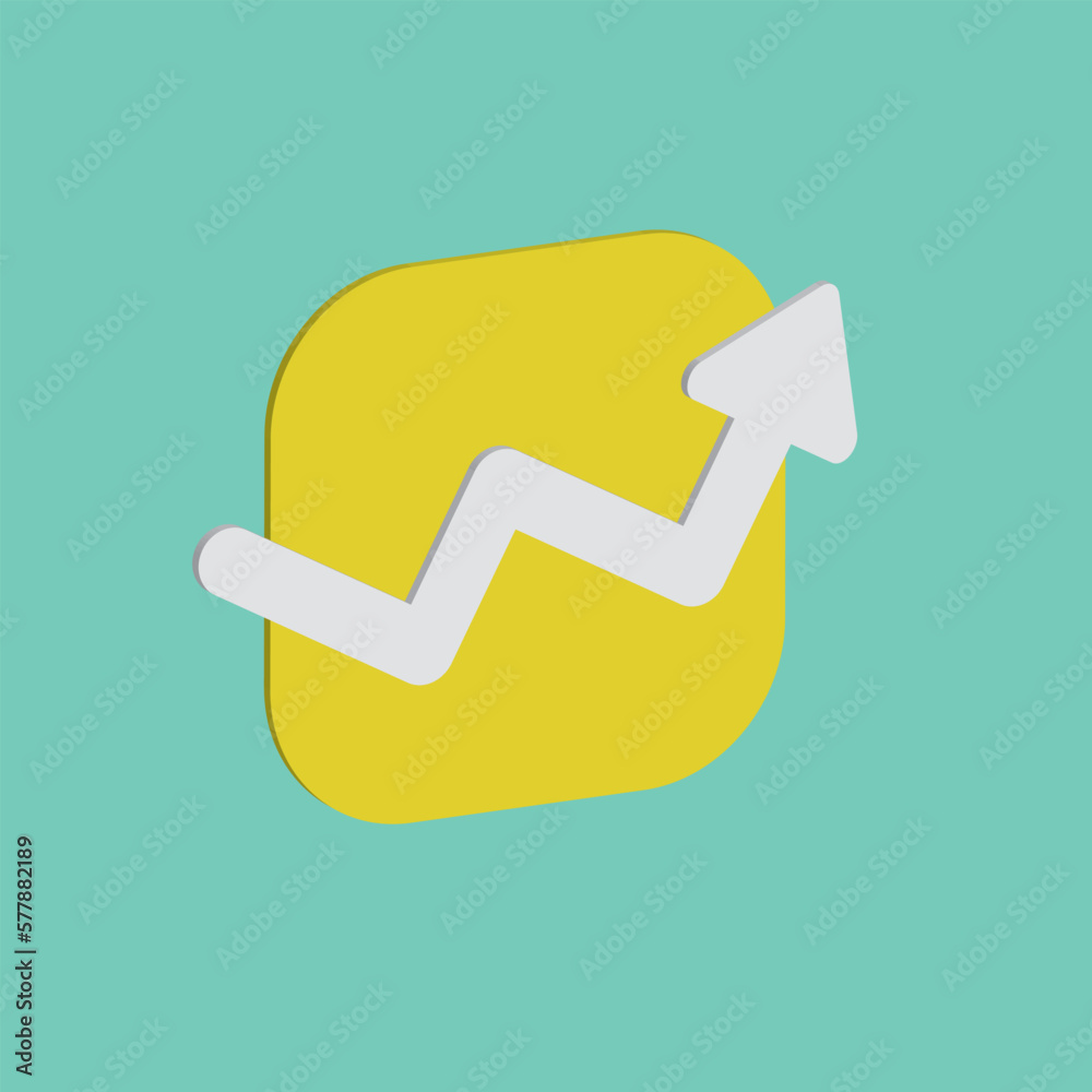 Symbol graph or chart icon message bubble isolated yellow background, 3d render illustration Symbol graph or chart icon message bubble isolated yellow background, 3d render illustration