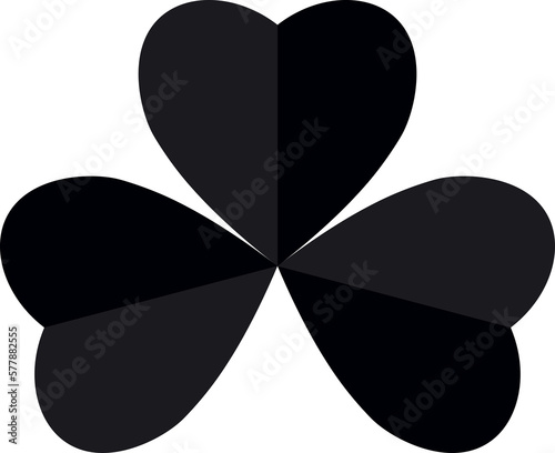Clover icon, Patrick's Day symbol, three leaf, PNG illustration