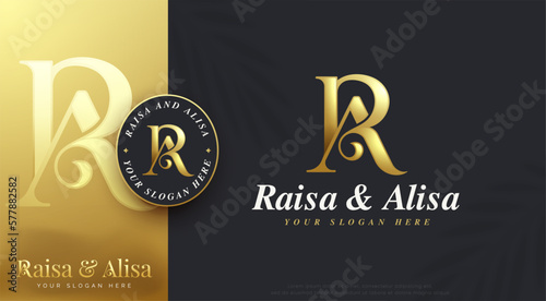 letter a r beauty monogram serif logo design