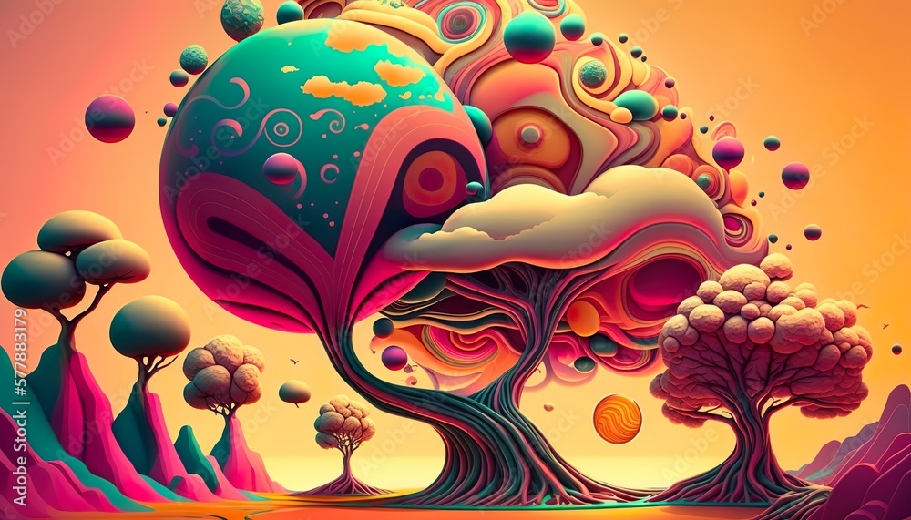Surreal, abstract, psychedelic design