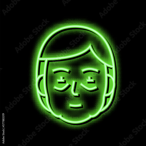 face edema health problem neon glow icon illustration